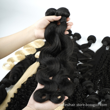 Free Shipping 10 Bundels Bulk Virgin Hair With Closure, Unprocessed Raw Hair Extensions, Wholesale Bundle Hair Vendors